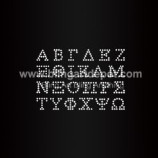 Greek Letters Hotfix Rhinestone Motifs